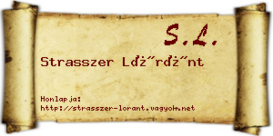 Strasszer Lóránt névjegykártya